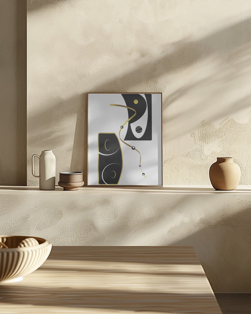 Black & White Abstract No. 2 | gold Poster